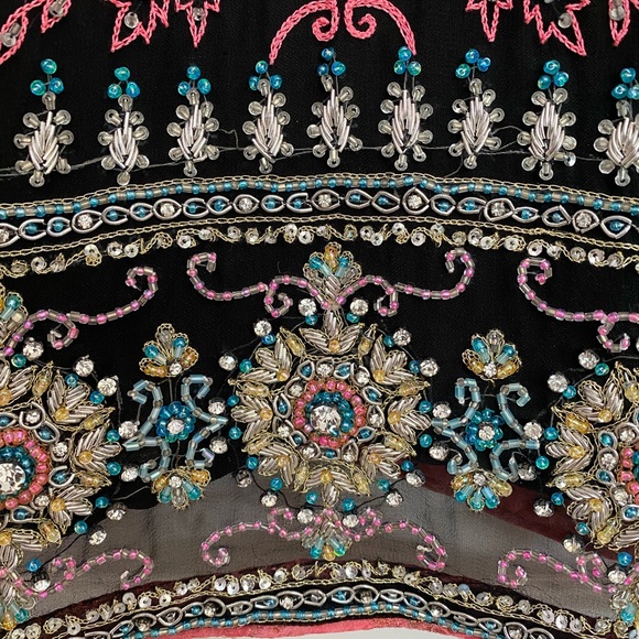 Black & Pink Heavily Embellished 3-Piece Suit - Picture 5 of 12